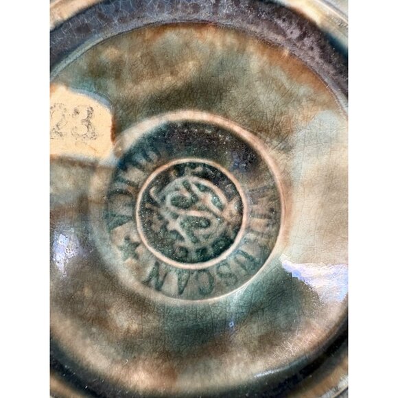 Antique Etruscan Majolica Seaweed Shell Design Plate 6” Collector Gift NOTE Holi - Picture 11 of 16